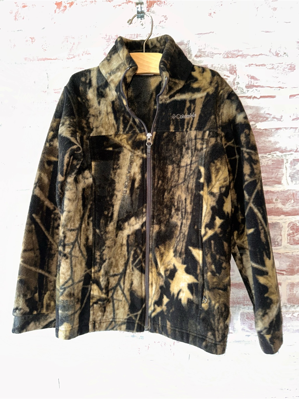 Columbia Brown And Black Camo Fleece Jacket - Kids